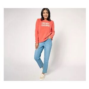 AnyBody Oh My Gourd Orange Sweater Knit Pullover Oversized‎ Comfy Fall Women 5X